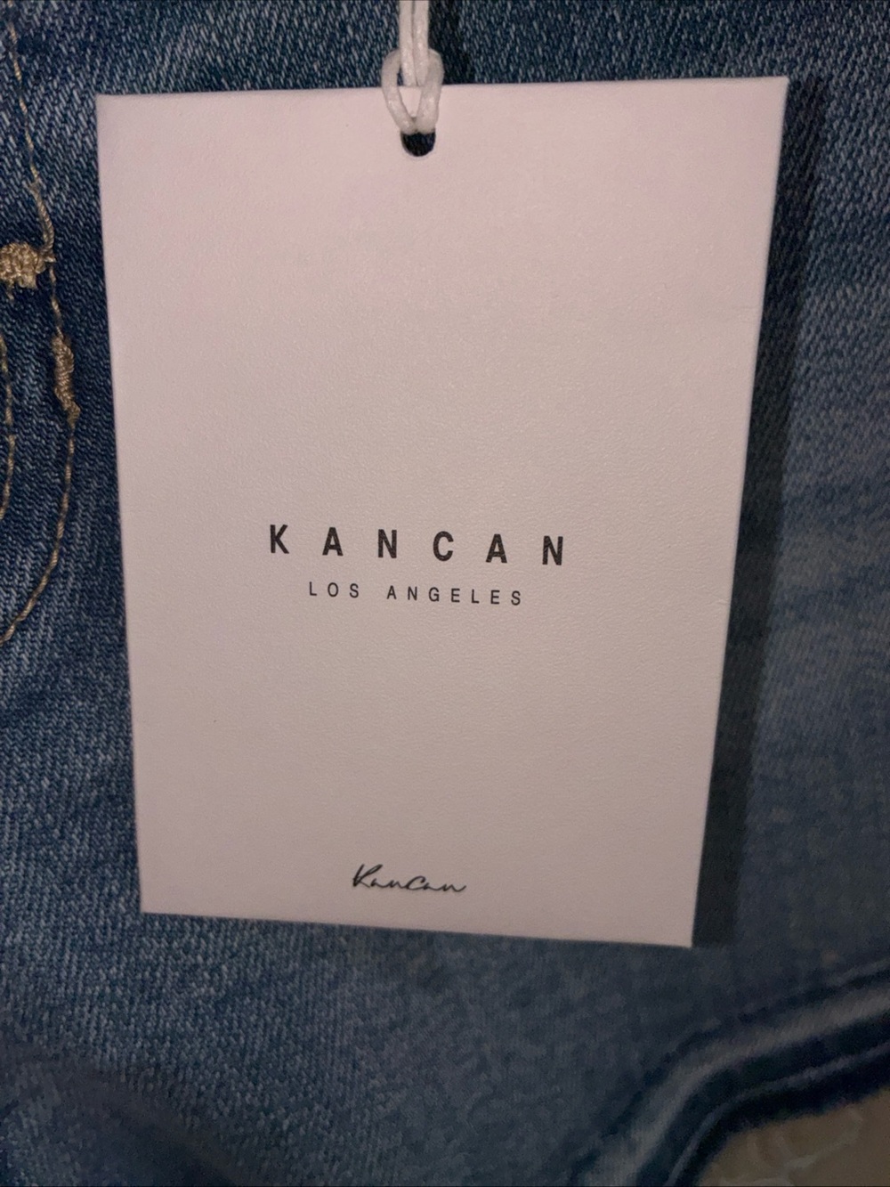 KanCan Medium Blue Button-Front Distressed Denim Shorts - Picture 2 of 7